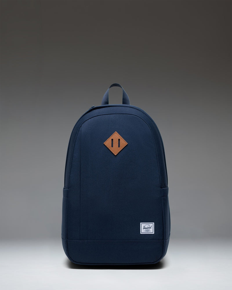 Herschel Supply Co. Seymour Backpack in Navy, front view showing main compartment and front pocket.