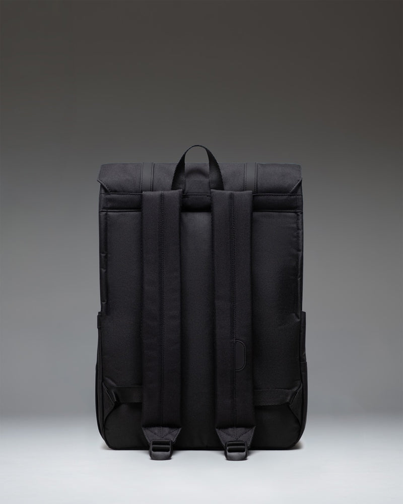Herschel Survey Backpack in Black Tonal, featuring a clean, minimalist design with a flap closure and dual straps.