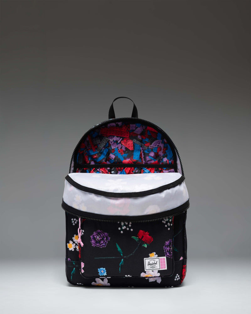 LEGO Herschel Heritage Youth Backpack featuring a vibrant Falling Florals print.