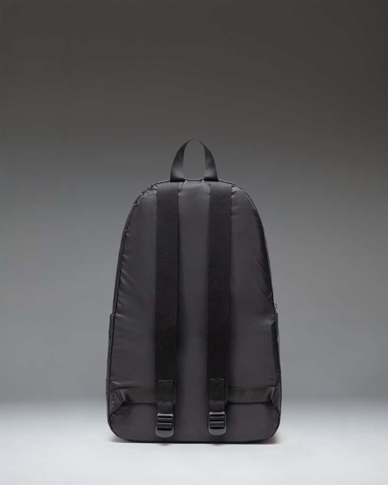 Herschel Supply Co. Rome Packable Backpack in Black Tonal, shown from the front with its classic design and minimalist branding.