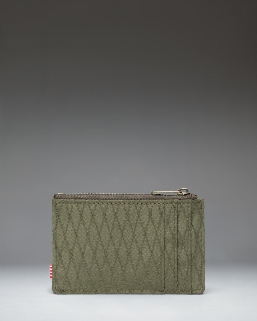 Herschel Supply Co. Oscar Cardholder in Ivy Green Diamond.