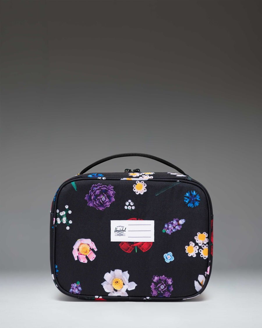 Herschel Supply Co LEGO Pop Quiz Lunch Box in Falling Florals pattern.