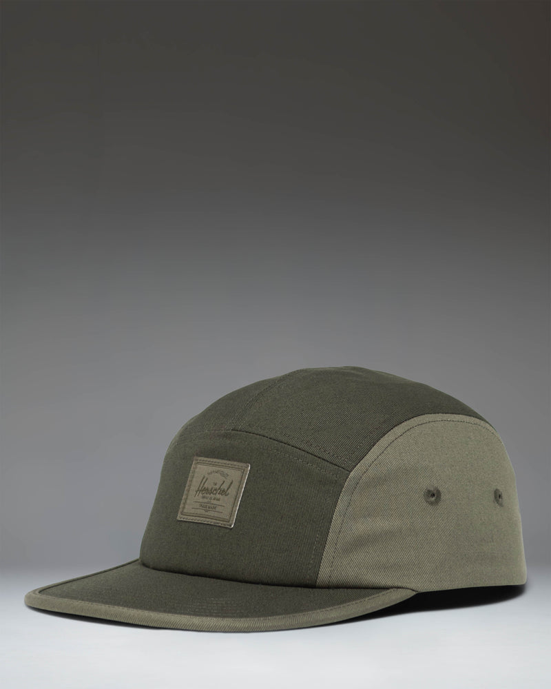 Herschel Supply Co. Glendale Cap in Deep Depths and Dusty Olive, shown from the front.