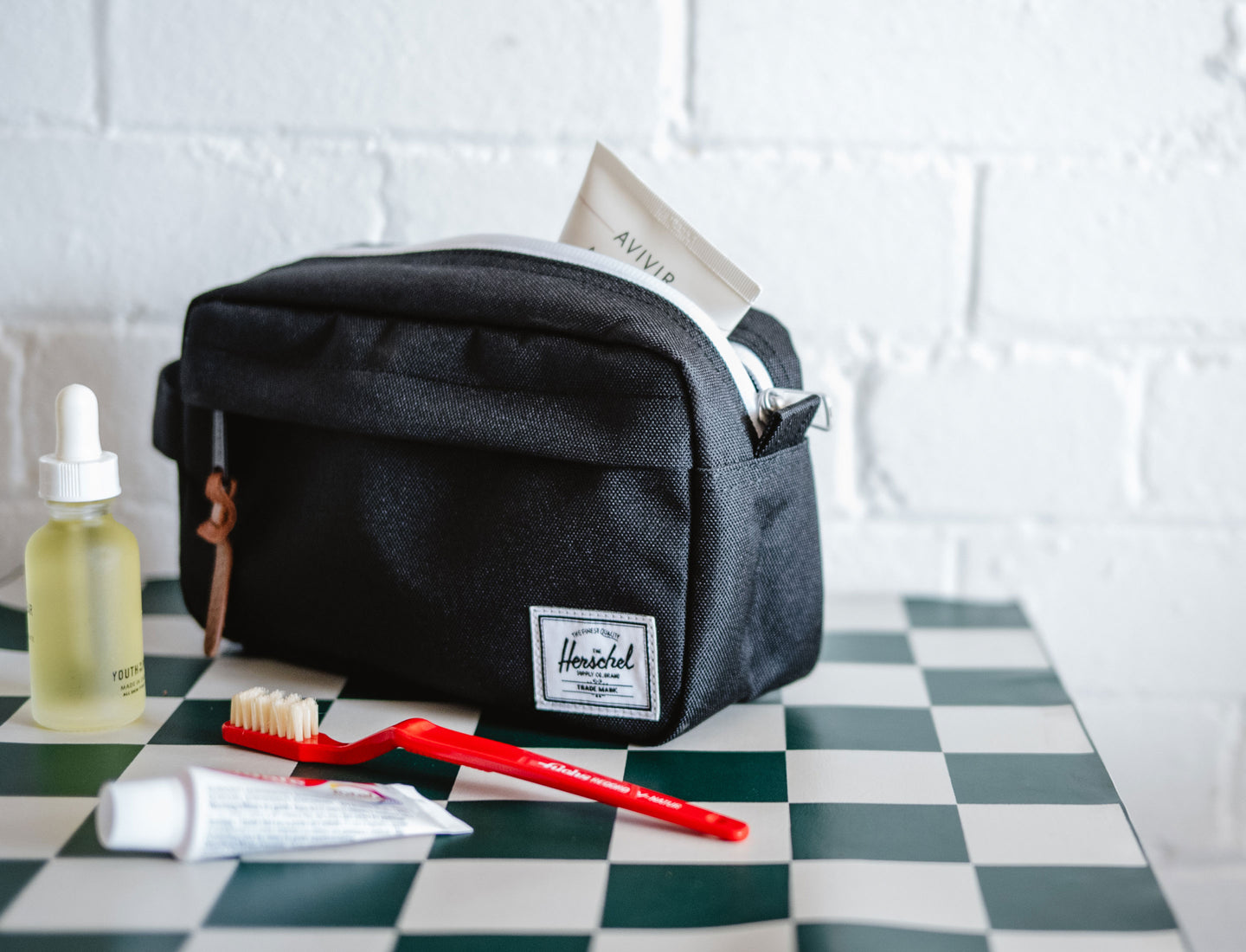 Herschel Supply Co. Chapter Small Travel Kit in black.
