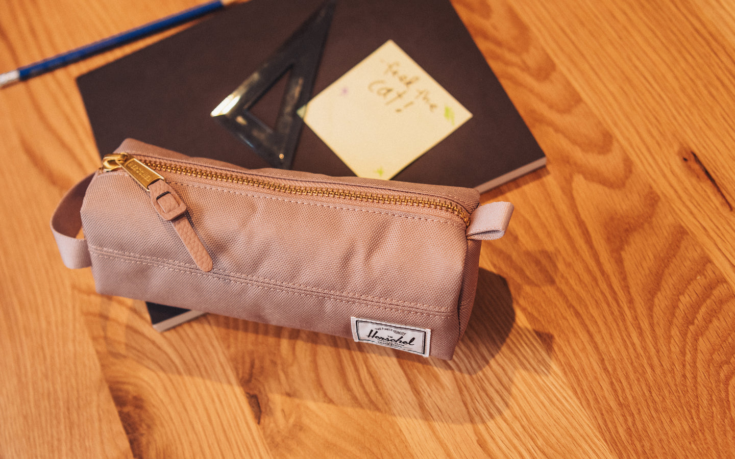 Herschel Supply Co. Settlement Pencil Case in Ash Rose.